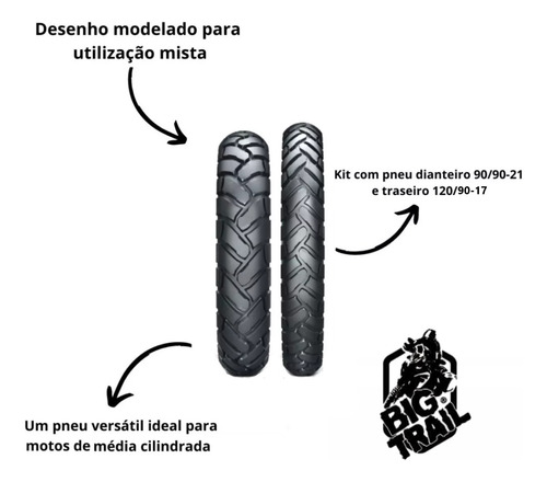 Par Pneu 120/90-17 + 90/90-21 Ira Bunker Yamaha Xt 600e 2003