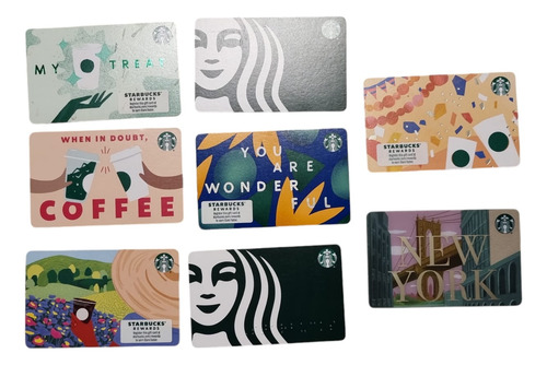 Lote 7 Tarjetas Starbucks Coleccionables De Ee.uu