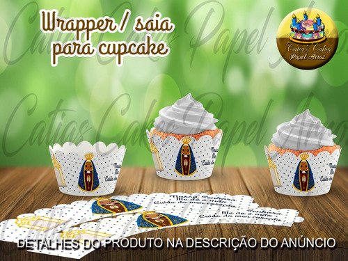  50 Wrappers Saia Para Mini Cupcakes Nossa Senhora Aparecida