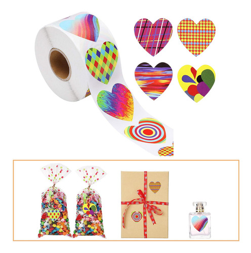 500 Uds Pegatinas De Corazón Para Niños Pegatina 1 Pulgada