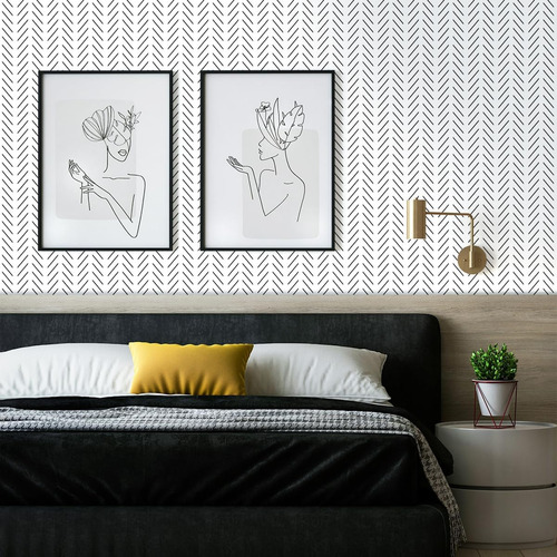 Papel Pintado Erfoni Para Pelar Y Pegar En Blanco Y Negro, M