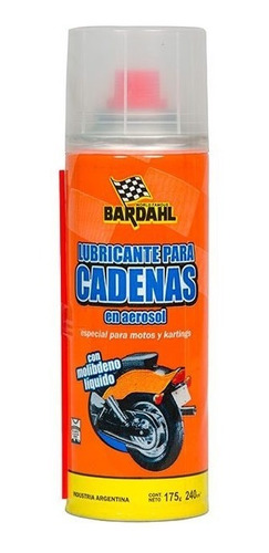 Imagen 1 de 5 de Lubricante Cadena Moto Aerosol Bardhal 240c