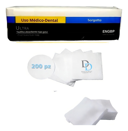 Gasa 5 X 5 Cm 4 Pliegos 200pz