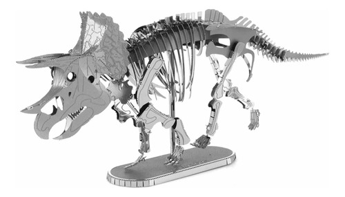 Dinosaurio Triceratops Para Armar, De Metal.
