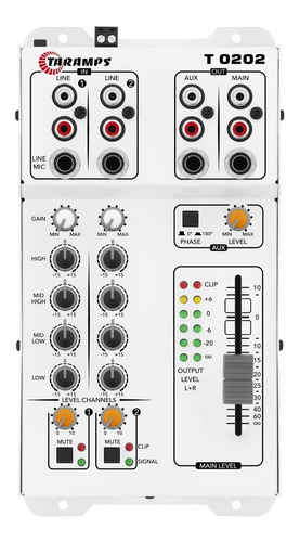 Mesa De Som Taramps T 0202 Equalizador 2 Entradas 2 Saídas
