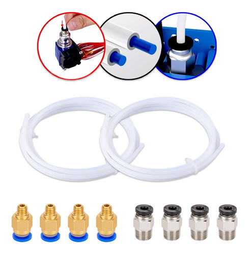 Conector Neumático Pc4-m6 Accesorios Y Tubo De Teflón Ptfe