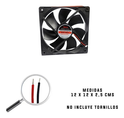 Ventilador 12v 12x12x2,5 Cms / Eleco
