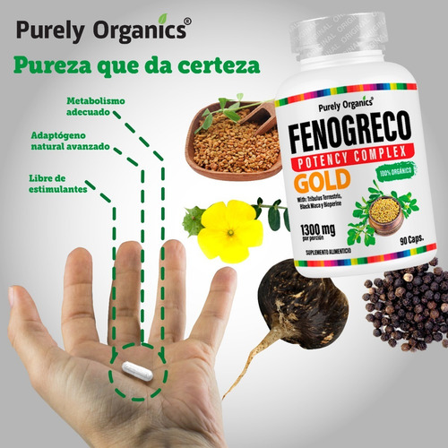 Imagen 3 de 6 de Fenogreco 1300mg | Potency Complex Gold | 90 Caps
