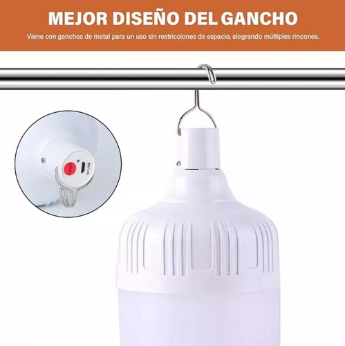 Foco Led 300w Industrial Recargable Tipo Bala 30,000 Lumenes