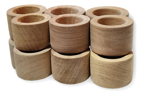 Cuenco Porta Vela Algarrobo Lustrado X 12 Unidades 6,5cm Dip Lijados Para Pintar
