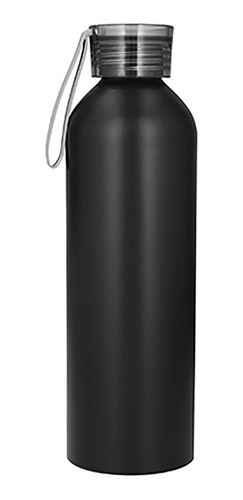 Cilindro De Acero Con Tapa Translucida Y Correa Cap 800 Ml Color Negro Con Gris