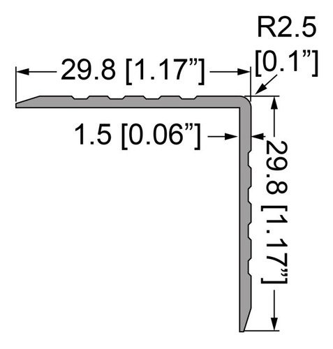 Angulo 30mm Penn Elcom Para Case/rack (4pzs De 150cm) Gris