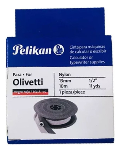 Cinta Pelikan P/ Olivetti Calculadora Negro Rojo Entintar 