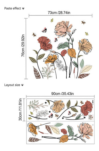 Xx Flores Rústicas Adesivos De Parede Decoração De Casa,