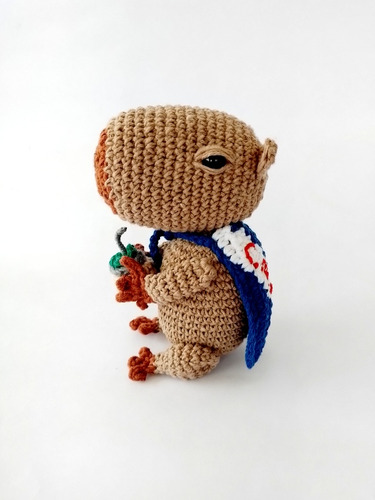 Carpincho C/ Mate Nacional Tricolor Amigurumi Algodón