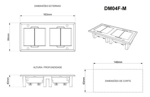 Imagem 8 de 8 de Caixa De Tomadas Para Embutir Em Mesas, Usb 2.1a, Hdmi - M9