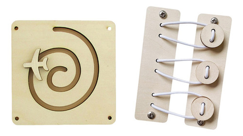 2 Tablas De Madera Para Niños, Botón De Avión