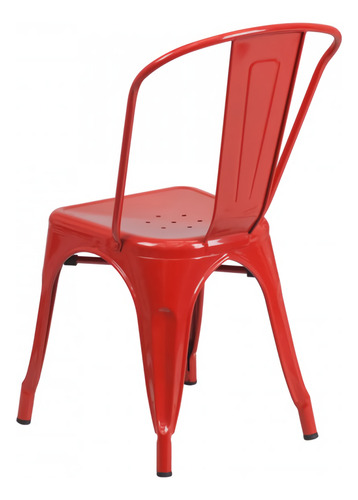 Silla De Comedor De Metal Tipo Tolix Juego De 3 Sillas Estructura De La Silla Rojo