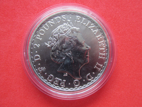 Moneda Inglaterra 2 Libras 1 Onza Plata Reina Isabel Ii 2022 (Usado)