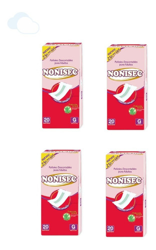 Nonisec Pañales Rectos Talle G X 20u X 4 Pack