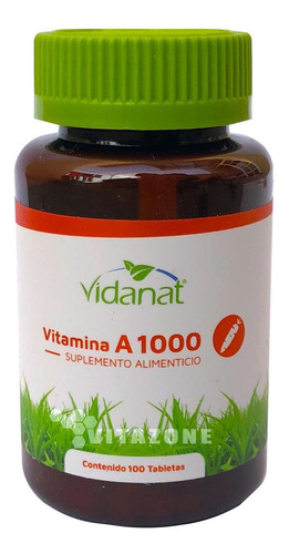 Vitamina A 100 Tabletas De 1000 Mg Vidanat.