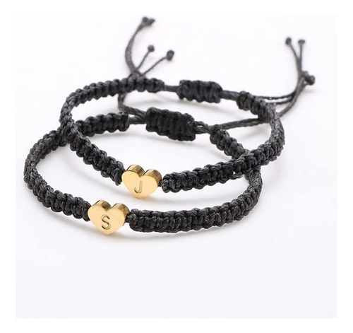 Inenimartj Pulseras A Juego Con Inicial De Corazón Para Pare