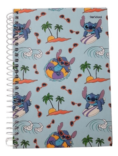 Caderno Escolar Lilo E Stitch 15 Matérias Jandaia Capa Dura Cor Modelo 3