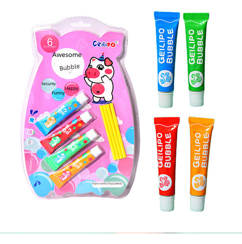 Blowing Glue 20/card - Retro Bubble Blower Toy, Unbreakable