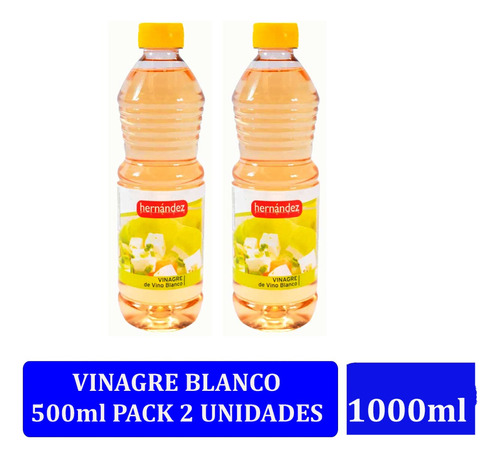 Vinagre Blanco Hernández 500ml Pack 2 Unidades (1 Litro)