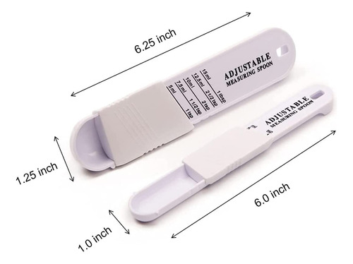 Aw Sh Juego Cuchara Medidora Plastico Ajustabl Mide 1 8