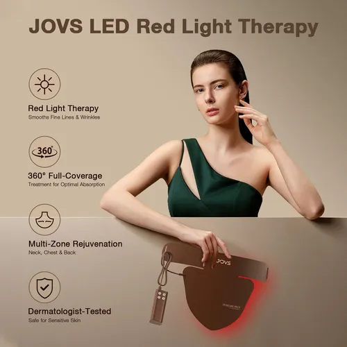JOVS LED Red Light Therapy ネック＆デコルテ用 LE Máscara Led Jovs Para Pescoço E Peito, Terapia De Luz Vermel