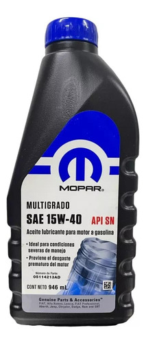 Aceite Original Mopar 15w40 Mineral Api Sn 946ml