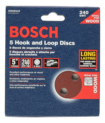 Bosch Sr5r240 - Juego De 5 Piezas De Grano 240 De 5.0 In 8 