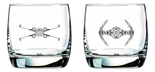 Juego De Vasos De Star Wars - X-wing & Tie Fighter - Set De 