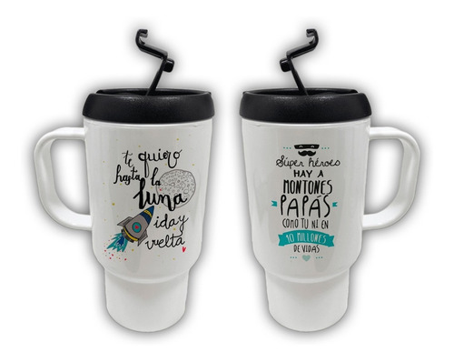 Jarro Térmico Con Tapa Personalizado - Frases