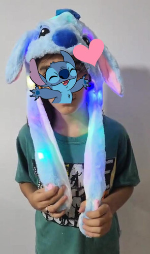 Gorro Peluche Stitch Kuromi Levanta Orejas Con Luces Rosa Unico Peluche