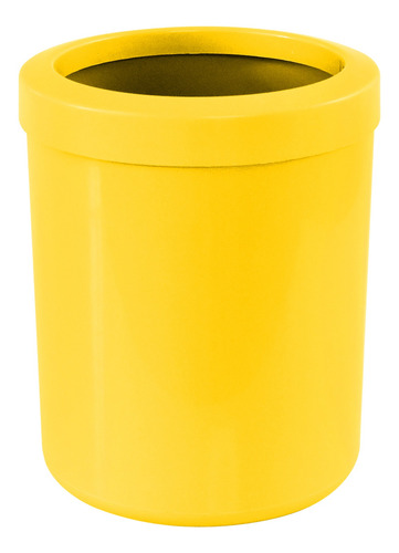 Lixeira Cesto De Lixo Amarelo 12 Litros Com Aro Sem Tampa