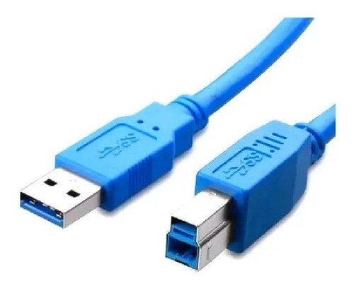 Cable Usb 3.0 Impresora Scaner Tipo A - B 1.5 Mts Color Azul