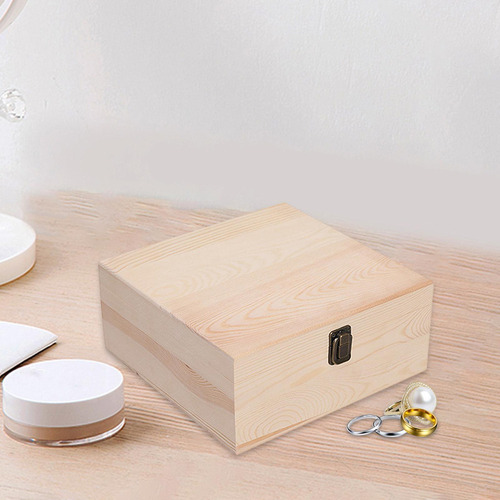 Caja De Almacenamiento De Madera, Caja Madera 23x23x10cm