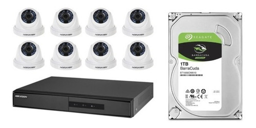 Kit 8 Camaras + Disco + Dvr Turbo Hd 8 Canales Hikvision