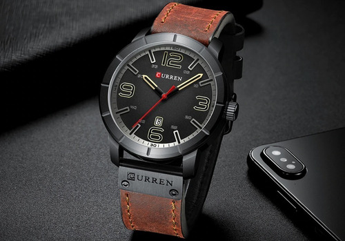Relógio Masculino Curren Casual Social Pulseira De Couro