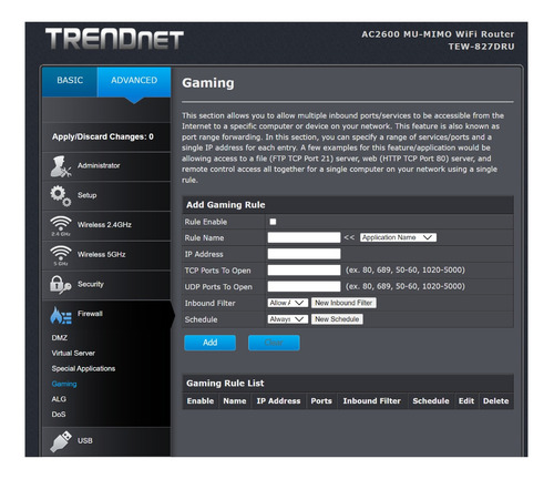 Router Wifi Ac2600 Gamer Giga Tribanda Usb 3.0 4 P Giga Lan