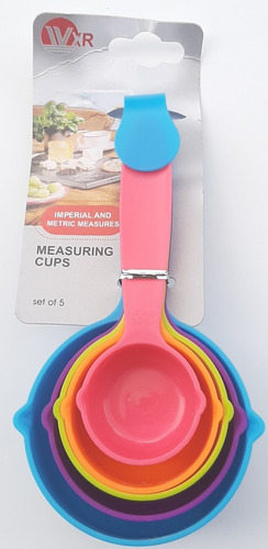 Set Juego Tazas Medidoras X 5 Plasticas Cocina Reposteria