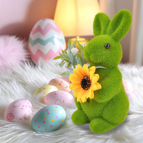 Adorno De Conejo De Pascua Artificial Con Forma De Conejito