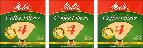 Melitta Filtros De Café Cónicos, Marrón Natural #4, 100 ...