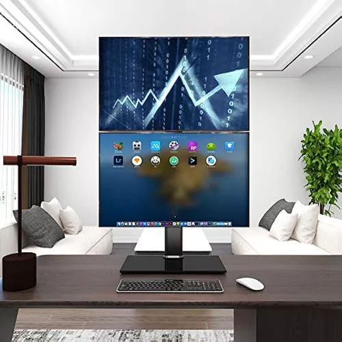 Soporte para monitor dual: pantalla vertical apilable, elevador de monitor  independiente para dos pantallas de 13 a 34 pulgadas con giratorio