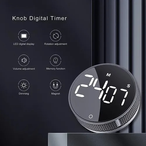 Temporizador Digital De Cocina Magnético Con Pantalla Lcd