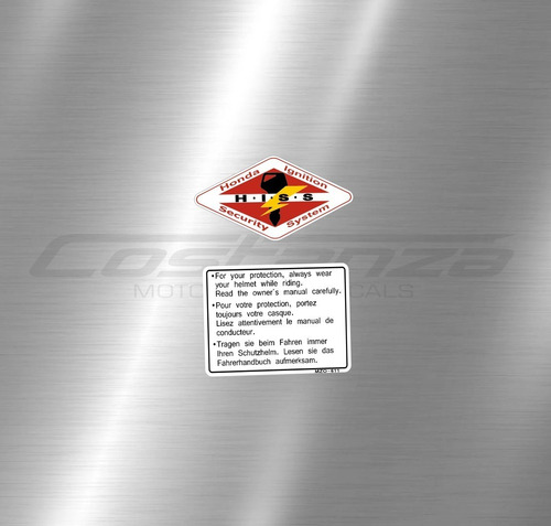 Calcos Tanque Honda Cbr 900., 929., 954 Advertencias Alarma