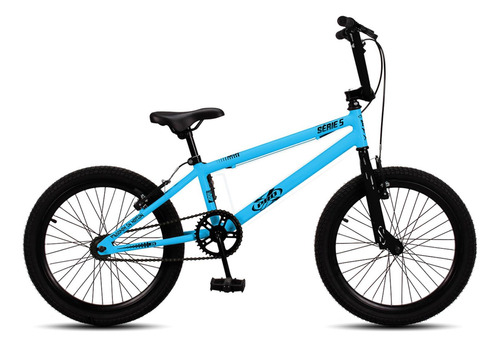 Bicicleta Aro 20 Bmx Pro-x Serie 5 Aço Carbono Azul - Preto