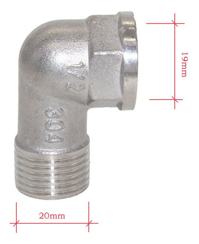 Conector De Codo Con En De 1/2 De Extremo Doble En Ángulo